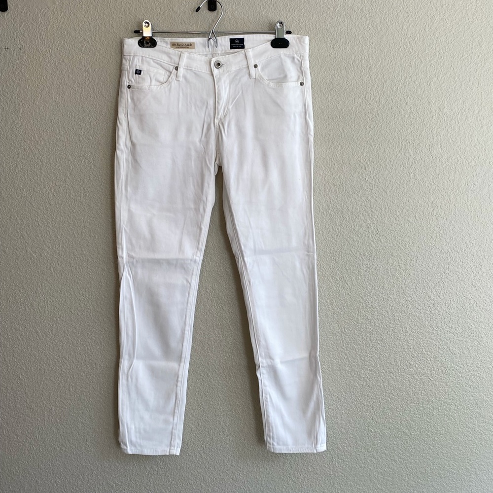 AG White Steve Ankle Jeans